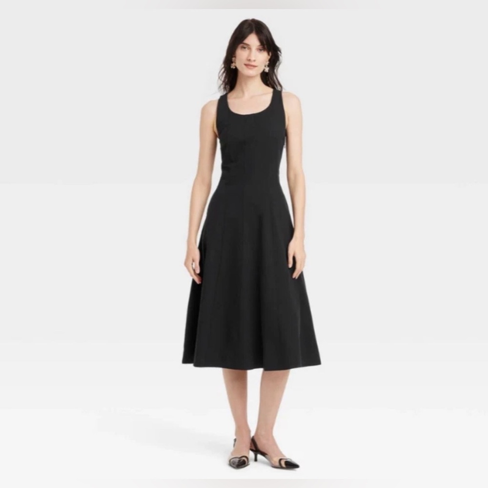 A New Day Women’s Corset Midi A-Line Dress - Black 12